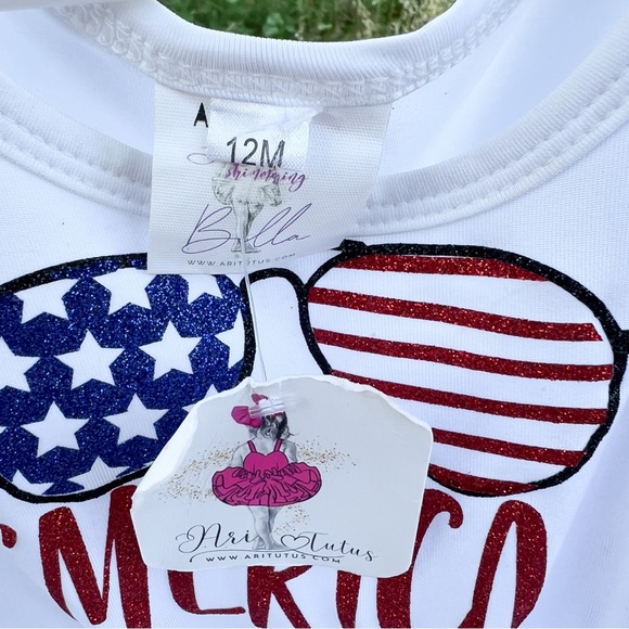 Baby Aris Tutus White Patriotic Tutu Dress 12 Months - Picture 3 of 3